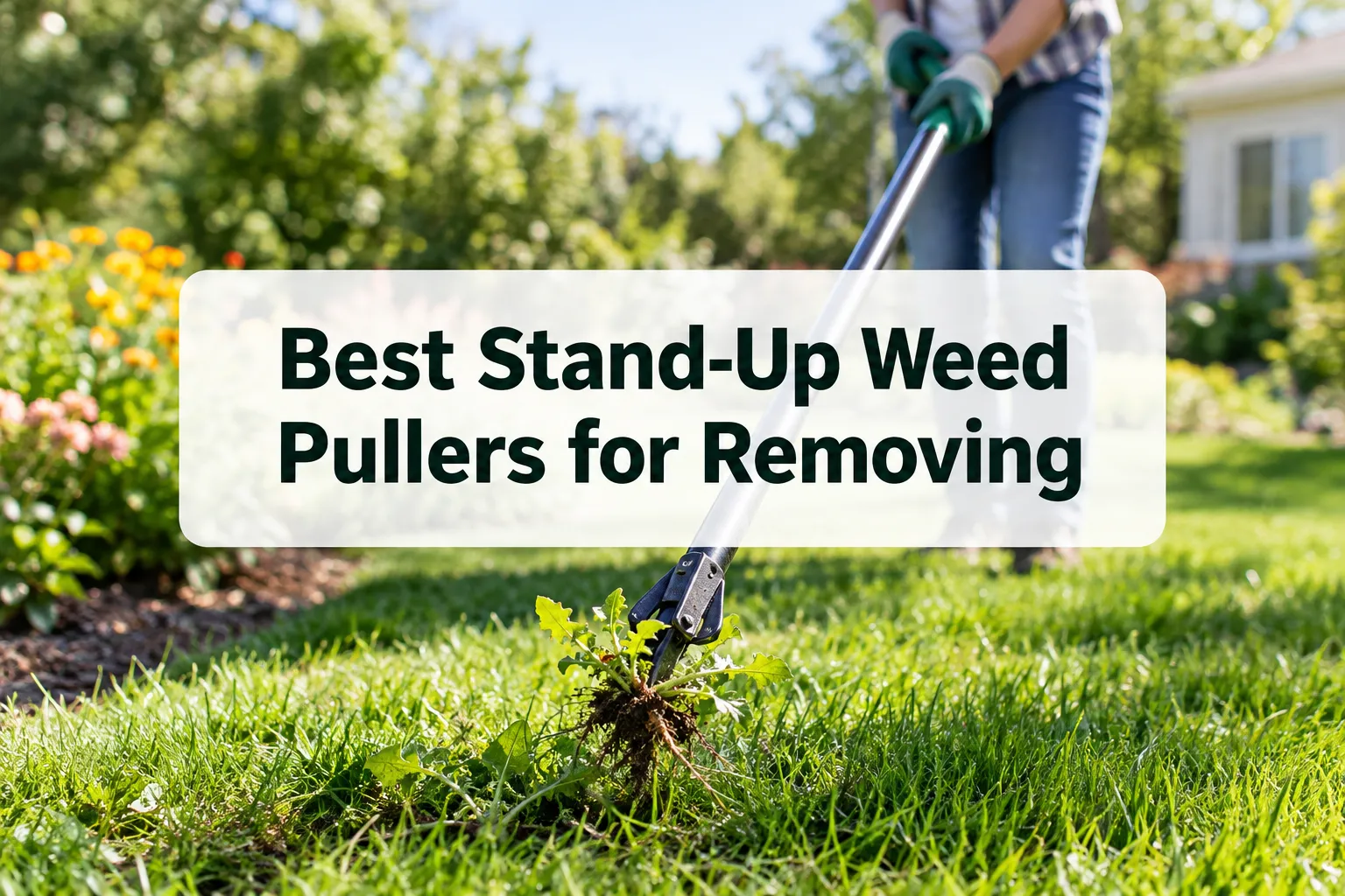 Professional () hero image with SHORT (≤42 chars): 'Best Stand-Up Weed Pullers for Removing', on a crisp white
